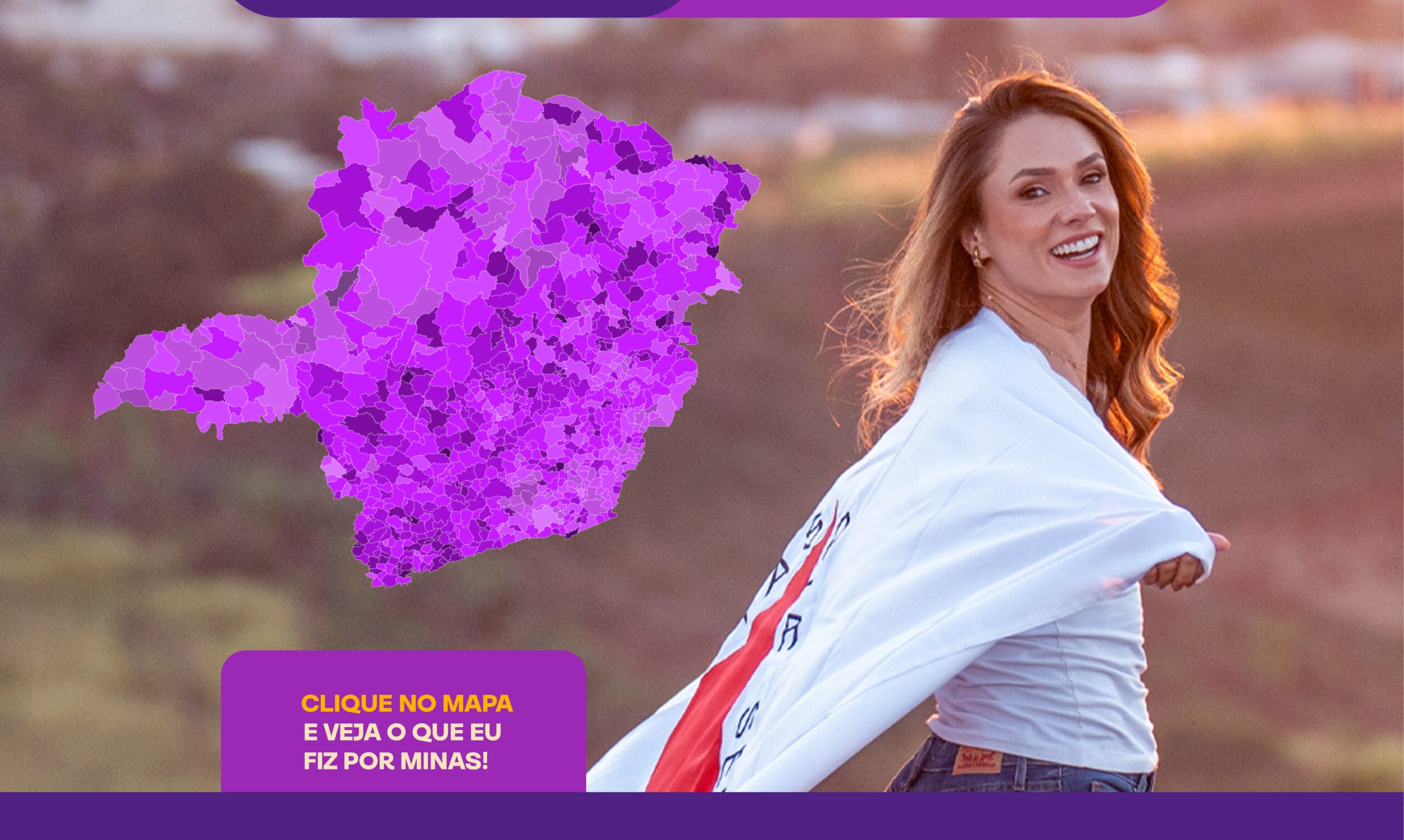 Mapa de Minas Gerais e fotos de campanha